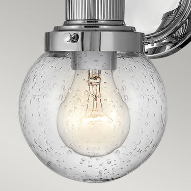 Wall lamp polished chrome | For bathroom | 13 x 18.3 x 23.7 cm | Poppy | (IP44)