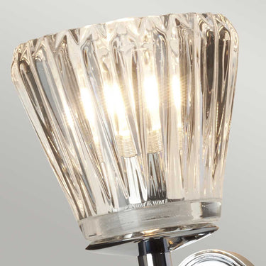 Wall lamp polished chrome | For bathroom | 13.6 x 21.7 x 49.9 cm | Agatha | (IP44)