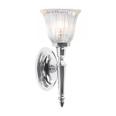 Wall lamp polished chrome | For bathroom | 14 x 14 x 33 cm | Dryden | (IP44)