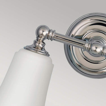 Wall lamp polished chrome | For bathroom | 33 x 15.2 x 24.8 cm | Huguenot Lake | (IP44)