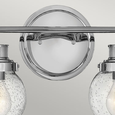 Wall lamp polished chrome | For bathroom | 37.3 x 18.3 x 25 cm | Poppy | (IP44)