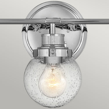 Wall lamp polished chrome | For bathroom | 61.5 x 18.3 x 25 cm | Poppy | (IP44)