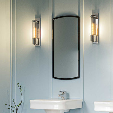 Wall lamp polished chrome | For bathroom | 8.1 x 12.1 x 40 cm | Wellington | (IP44)