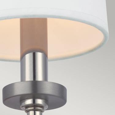 Wall lamp Polished chrome, white parchment shade | For bathroom | 12 x 16.2 x 40.6 cm | Felixstowe | (IP44)