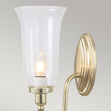 Wall lamp polished brass | For bathroom | 12 x 21.5 x 34 cm | Blake | (IP44)