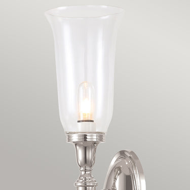Wall lamp Polished nickel | For bathroom | 12 x 12 x 41 cm | Dryden | (IP44)