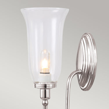 Wall lamp Polished nickel | For bathroom | 12 x 21.5 x 34 cm | Blake | (IP44)