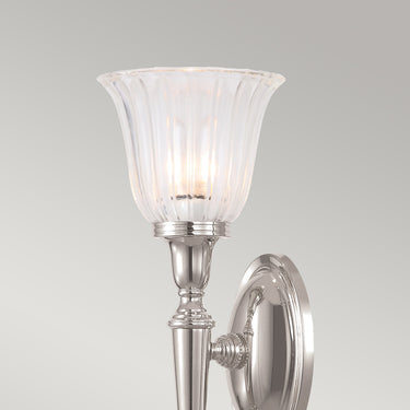 Wall lamp Polished nickel | For bathroom | 14 x 14 x 33 cm | Dryden | (IP44)