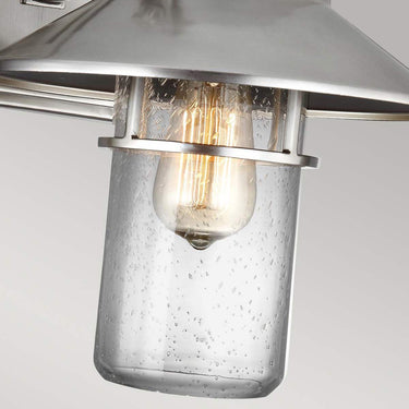 Wall lamp painted brushed steel | Outdoor use | 26.7 x 31.1 x 32.8 cm | Boynton | (IP44)