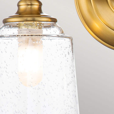 Wall lamp matte brass | For bathroom | 33 x 15.2 x 24.8 cm | Huguenot Lake | (IP44)