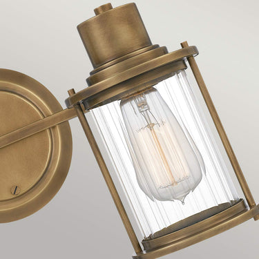 Wall lamp brass | For bathroom | 38.1 x 17.9 x 21.8 cm | Riggs | (IP44)