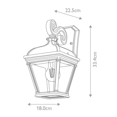 Wall lamp black | Outdoor | 18 x 22.5 x 33.4 cm | Bayview | (IP44)