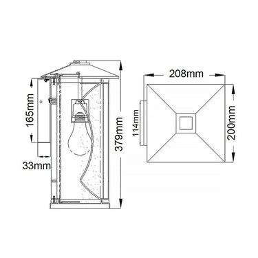 Wall lamp black | Outdoor | 20 x 20.8 x 37.9 cm | Ashbern | (IP44)