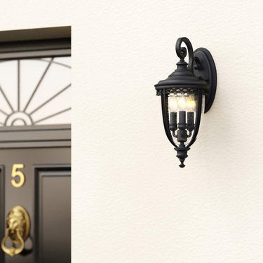 Wall lamp black | Outdoor | 21.6 x 26.7 x 50.2 cm | English Bridle | (IP44)