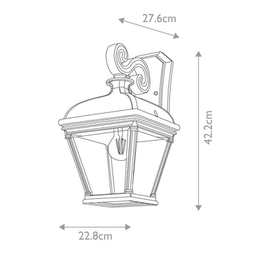 Wall lamp black | Outdoor | 22.8 x 27.6 x 42.2 cm | Bayview | (IP44)