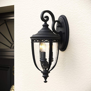 Wall lamp black | Outdoor | 26.7 x 32.5 x 62.2 cm | English Bridle | (IP44)