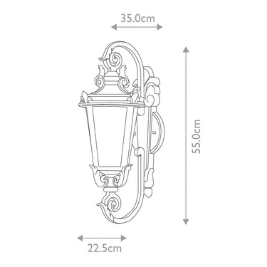 Wall lamp bronze | Outdoor | 22.5 x 22 x 55 cm | Baltimore | (IP44)