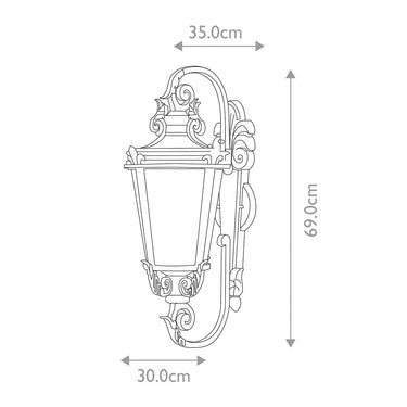Wall lamp bronze | Outdoor | 30 x 35 x 69 cm | Baltimore | (IP44)