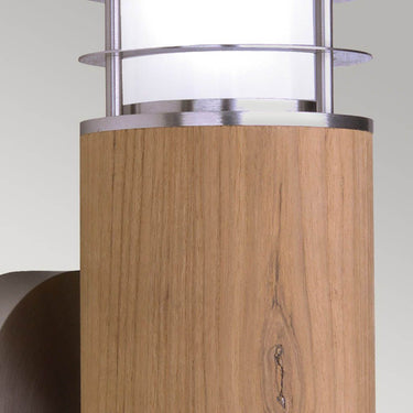 Wall lamp teak and stainless steel | Outdoor | 10.2 x 14 x 28 cm | Poole | (IP44)