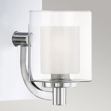 Wall lamp polished chrome | For bathroom | 12.7 x 18.6 x 23.2 cm | Kolt | (IP44)