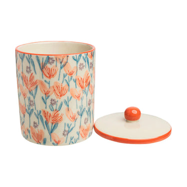Blue-red storage jar with lid | Ø8 x 12 cm | | DOUCEUR FLORALE