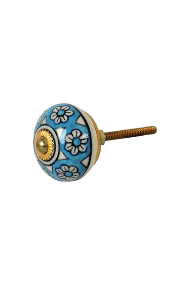 Blue and white porcelain knob | Ø4 cm