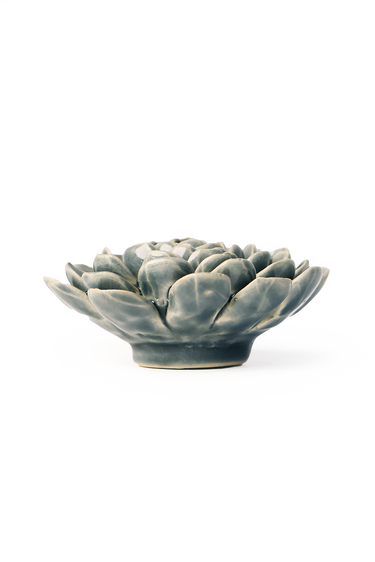 Sinisenharmaa tsinnia-posliinikukka Chive, ⌀10,8 x 4,4 cm – kuva 2
