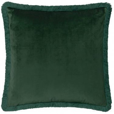 Decorative pillowcase forest green fringed edges | 50 x 50 cm | William Morris Strawberry Thief collection