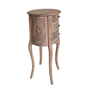 Side table teak | ⌀34 x 72.5 cm | Vintage