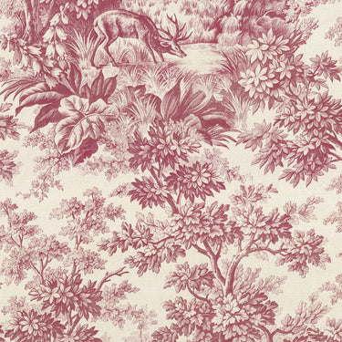 Stag Toile Burgundy | non-woven tapetti | Révolution Papers