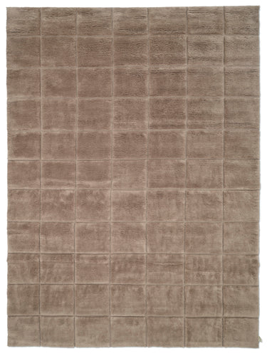 Suklaanruskea ruutukuviollinen 2 cm paksu villamatto | Grid Chocolate