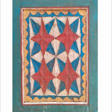Star-patterned antique door | 67 x 3 cm x 172 cm | Vintage