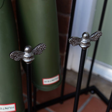 Tinan ja mustan sävyinen mehiläinen-kenkäteline | Teräs/messinki | Welly Boot Stand
