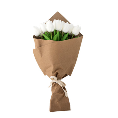 Valkoinen tulppaanikimppu-kestokukka | ⌀17 x 32 cm | Tulip