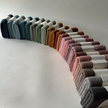 Vaalean malvanvärinen neulottu keittiöpyyhe luomupuuvillaa | 40 x 50 cm | Pale Mauve