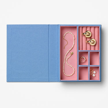Light blue-red jewelry box | 19.4 x 15 x 3.8 cm | Sassy