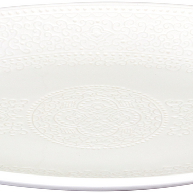 Valkoinen soikea tarjoiluvati keramiikkaa | 36 x 26,5 x 3,5cm | Orient