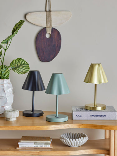 Green rechargeable table lamp | Ø15xH28cm | Lianna Portable Lampe