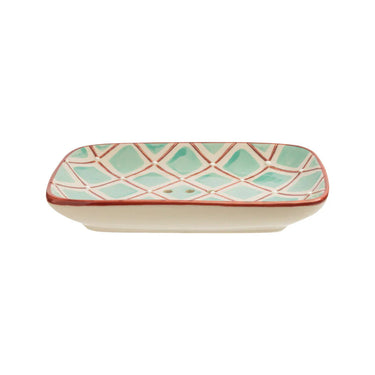 Green-toned soap dish | 13.5 x 9.5 x 2 cm | RETRO FLAIR