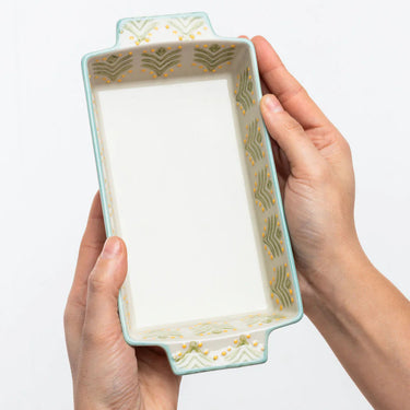 Green-toned cake and baking dish | 21 x 10.5 x 4.5 cm | RETRO