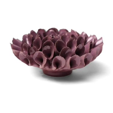 Violetti dahlia-posliinikukkka | 14 x 5,7 cm
